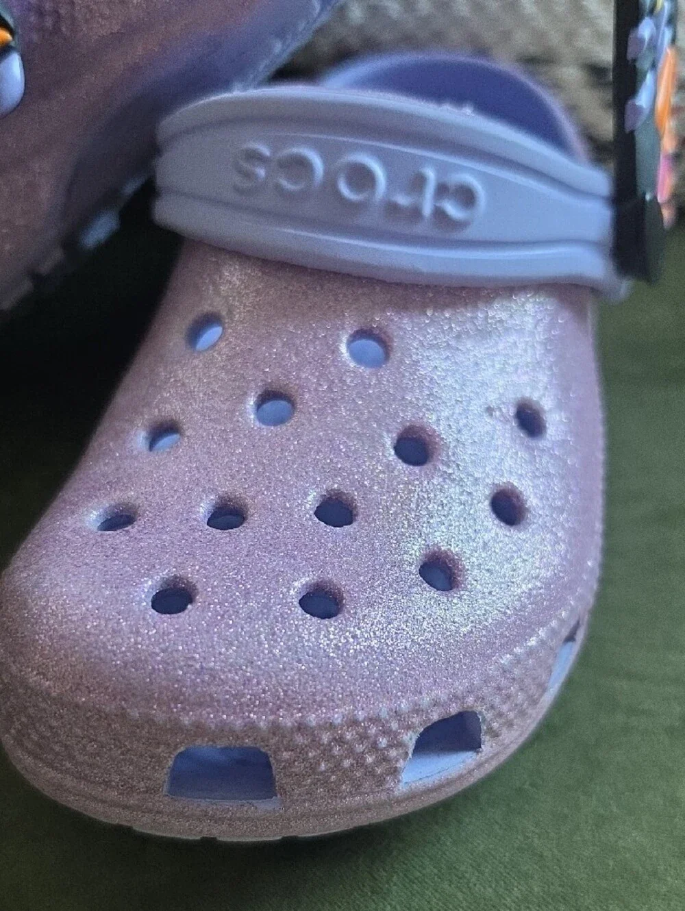 CROCS Kids Lavender Glitter Butterfly Clogs
